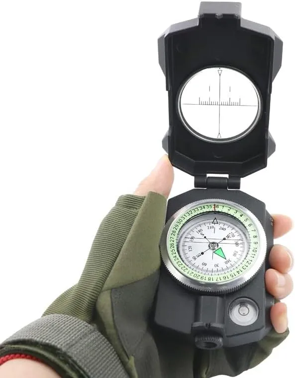 Versatile Metal Compass with Glow-in-The-dark Outdoor Gear with Inclinometer