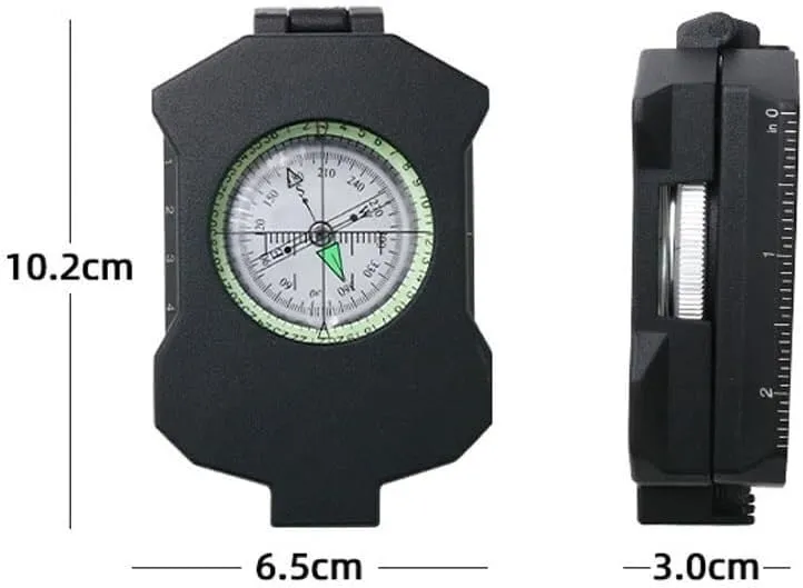 Versatile Metal Compass with Glow-in-The-Dark Outdoor Gear with Inclinometer
