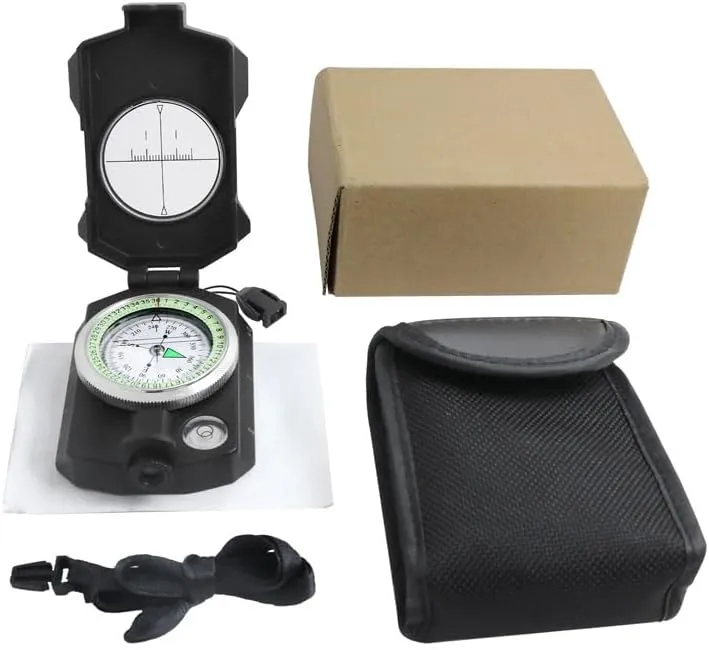 Versatile Metal Compass with Glow-in-The-dark Outdoor Gear with Inclinometer