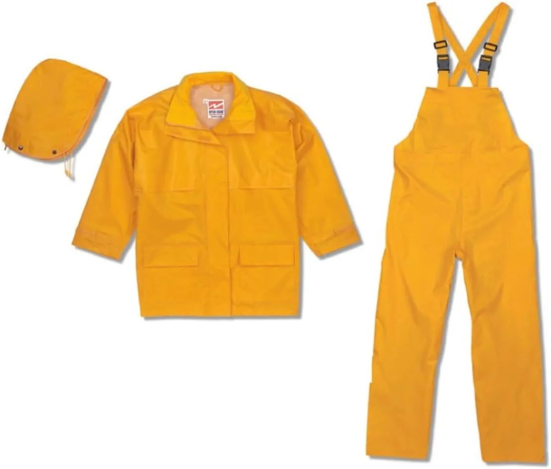 Viking Open Road 150D Suit - Waterproof Men's Rain Jacket with Hood and Bib Pants, Durable Ripstop Fabric