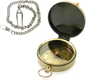 Vintage Brass Pocket Compass for Camping, Hiking, Backpacking, Survival Navigation, Gift for Men, Boys, Scouts by Royal Replica