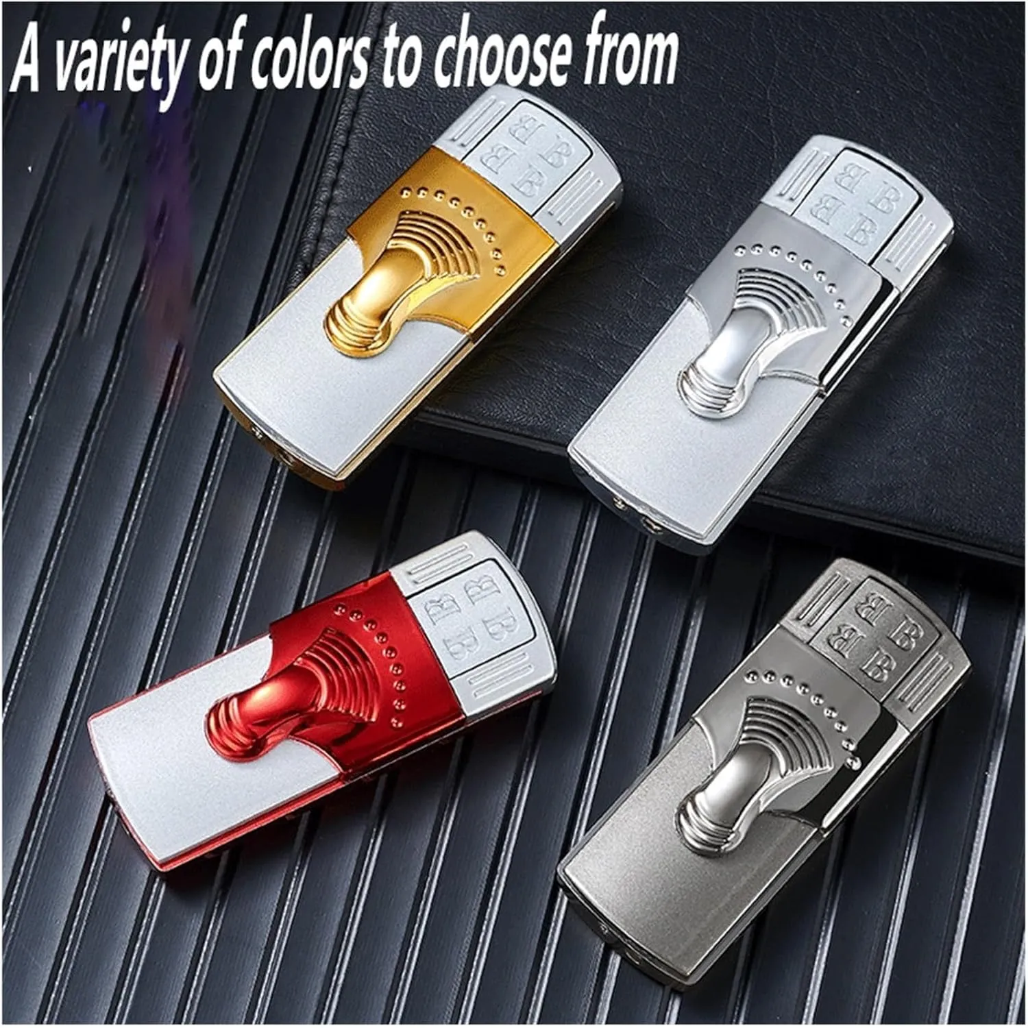 Vintage Metal Windproof Dual Flame Butane Lighter, Adjustable Flame Lighter, Refillable Gas, Suitable for Outdoor Camping Travel (Fuel Not Included)(Silver2)