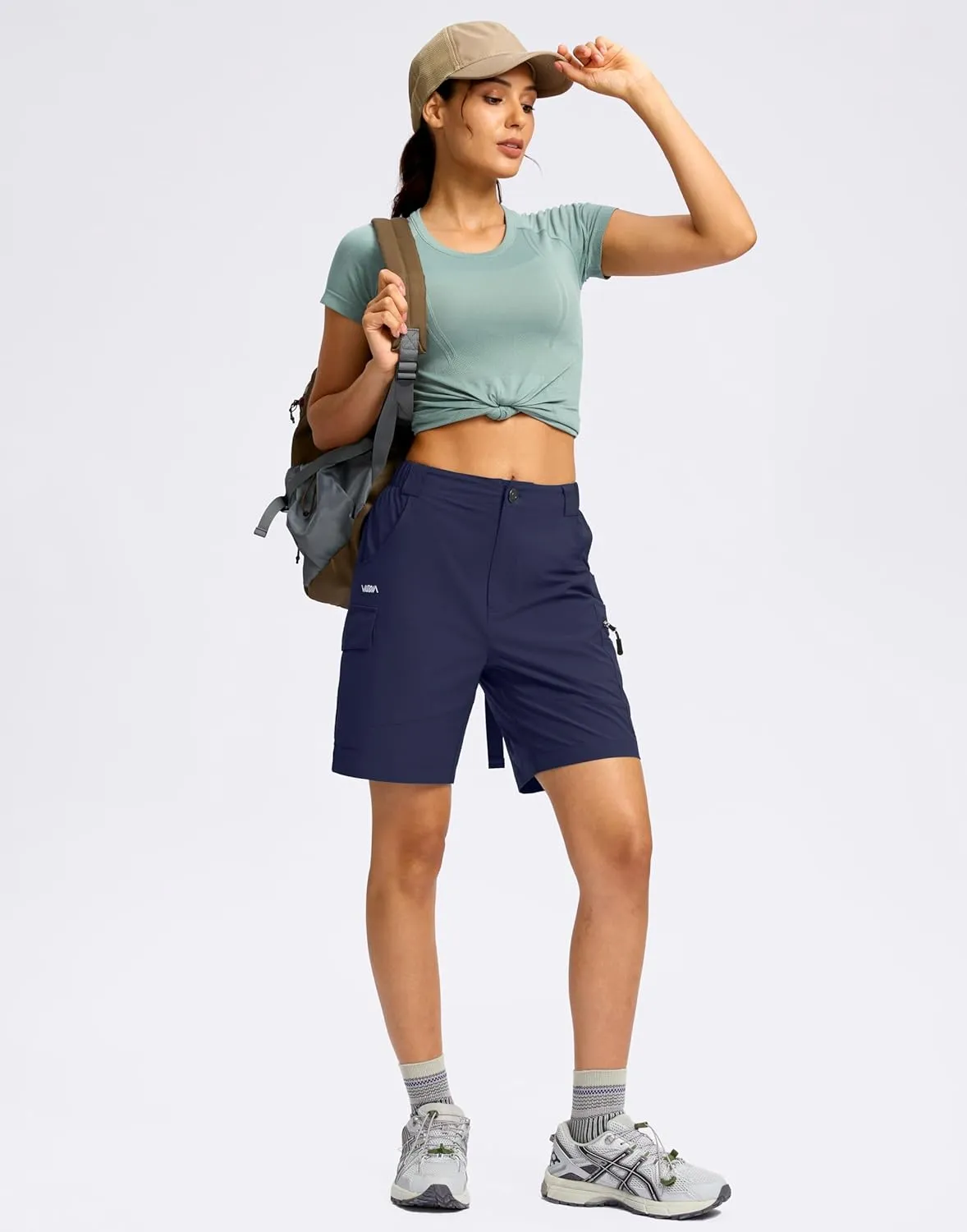 Viodia Women's 7" Hiking Cargo Shorts with Pockets Quick Dry Lightweight Shorts for Women Golf Casual Summer Shorts