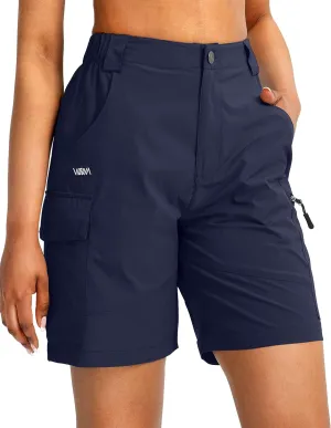 Viodia Women's 7" Hiking Cargo Shorts with Pockets Quick Dry Lightweight Shorts for Women Golf Casual Summer Shorts