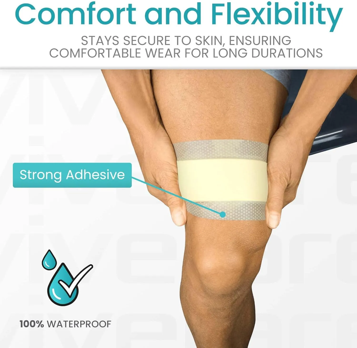ViveCare Silicone Foam Dressing 4x8 with Border Adhesive - Bed Sore Bandage Foam Wound Dressing - Silicone Bordered Foam Dressing with Adhesive Border - Pressure Sore & Ulcer Wound Patches (5 Pack)