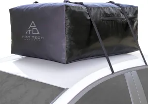 Voyager 10 Cubic Feet Waterproof Rooftop Cargo Roof Bag, No Roof Rack Needed UV-Protected PVC Semi-Coated Mesh, Welded Seams, Water Seal Zipper, 36" L x 30" W x 16" H, Includes Straps