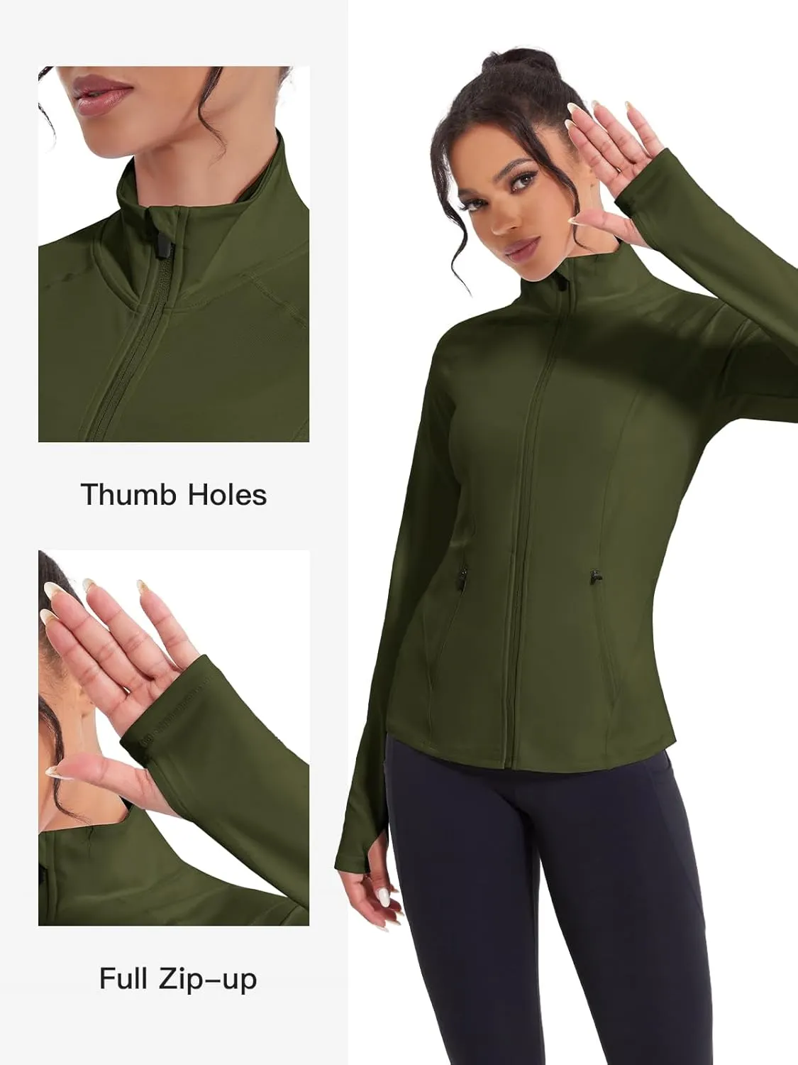 VUTRU Women's Workout Jackets Full Zip Athletic Tops Lightweight Gym Yoga Running Jacket with Pockets