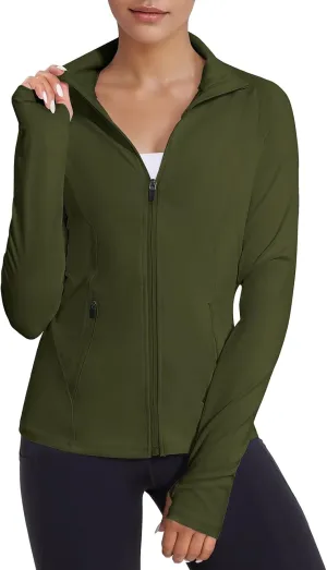 VUTRU Women's Workout Jackets Full Zip Athletic Tops Lightweight Gym Yoga Running Jacket with Pockets