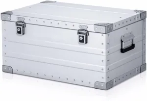 WaLdor Lightweight Metal Outdoor Camping Storage Box with Lid, Durable Car Storage Box, Could Use for Small table for Camping Hiking Picnic Food Drinks Snacks Storage Tool Box (Size : 40L)