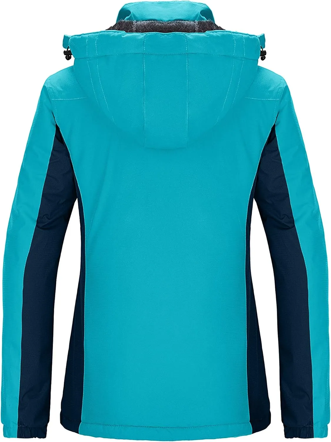 Wantdo Women's Waterproof Ski Jacket Warm Winter Coats Windproof Fleece Rain Jackets Outdoor Outwear