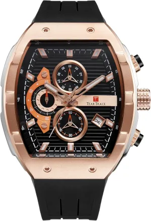 Watches for Men Analog Quartz Waterproof Sport Men’s Watch Tonneau Chronograph Luminous Fashionable Unique Casual Watch with Silicone Strap