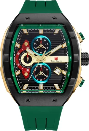 Watches for Men Analog Quartz Waterproof Sport Men’s Watch Tonneau Chronograph Luminous Fashionable Unique Casual Watch with Silicone Strap