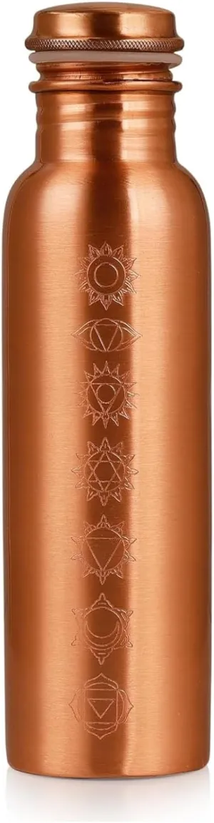 Water Bottle - 32 oz - BPA Free Non-Insulated Jointless Leakproof Durable Pure Copper Metal Bottles for Sports and Travel