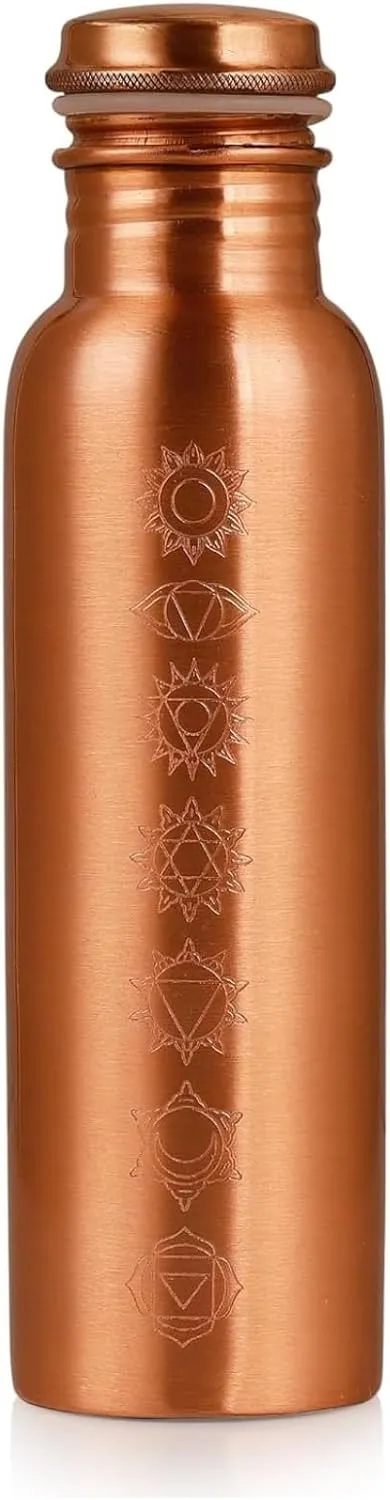 Water Bottle - 32 oz - BPA Free Non-Insulated Jointless Leakproof Durable Pure Copper Metal Bottles for Sports and Travel