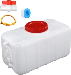 Water Storage Container Water Carrier 13/21/29/53 Gallon Large Capacity Water Tank with Tap and 3m Hose Portable Emergency Water Bucket for Vehicle Home Hiking Camping Outdoors(Size:50L/13.2Gallon)