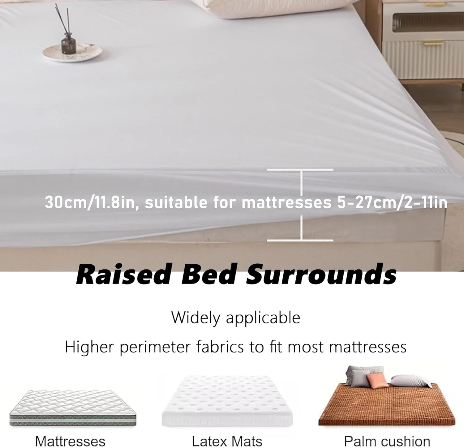 Waterproof Mattress Protector Queen, Soft Breathable Solid Color Mattress Cover Stretches up to 11", Noiseless Washable Bed Cover for Kids Adults Pets (Include Pillowcases) (B,Twin XL)