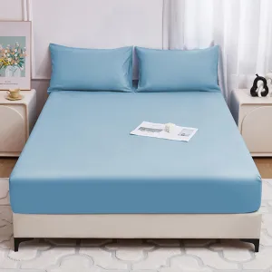 Waterproof Mattress Protector Queen, Soft Breathable Solid Color Mattress Cover Stretches up to 11", Noiseless Washable Bed Cover for Kids Adults Pets (Include Pillowcases) (B,Twin XL)
