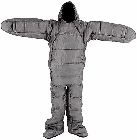Wearable Mummy Sleeping Bag for Adults, Full Body Human-Shaped 3-Season Sleeping Bag for Camping & Hiking
