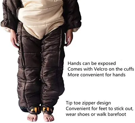 Wearable Sleeping Bag Suit Adult, Outdoor Sleeping Bag,Bear Shape Sleeping Bag, for Camping, Hiking,Traveling, Human Shaped, Zipper Design