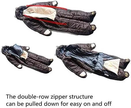 Wearable Sleeping Bag Suit Adult, Outdoor Sleeping Bag,Bear Shape Sleeping Bag, for Camping, Hiking,Traveling, Human Shaped, Zipper Design
