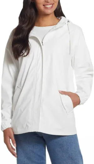 Weatherproof Vintage Womens Waterproof Coated Rain Jacket with Hood -Light Windbreaker Raincoat for Women-Hooded Rain Slicker