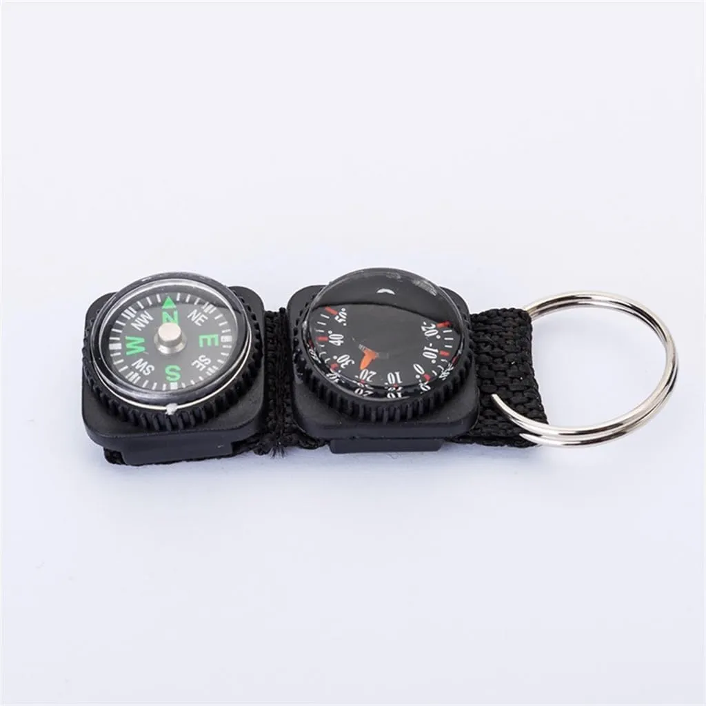 Webbing Thermometer Compass Aluminum Mountaineering Buckle Thermometer Compass Multifunctional