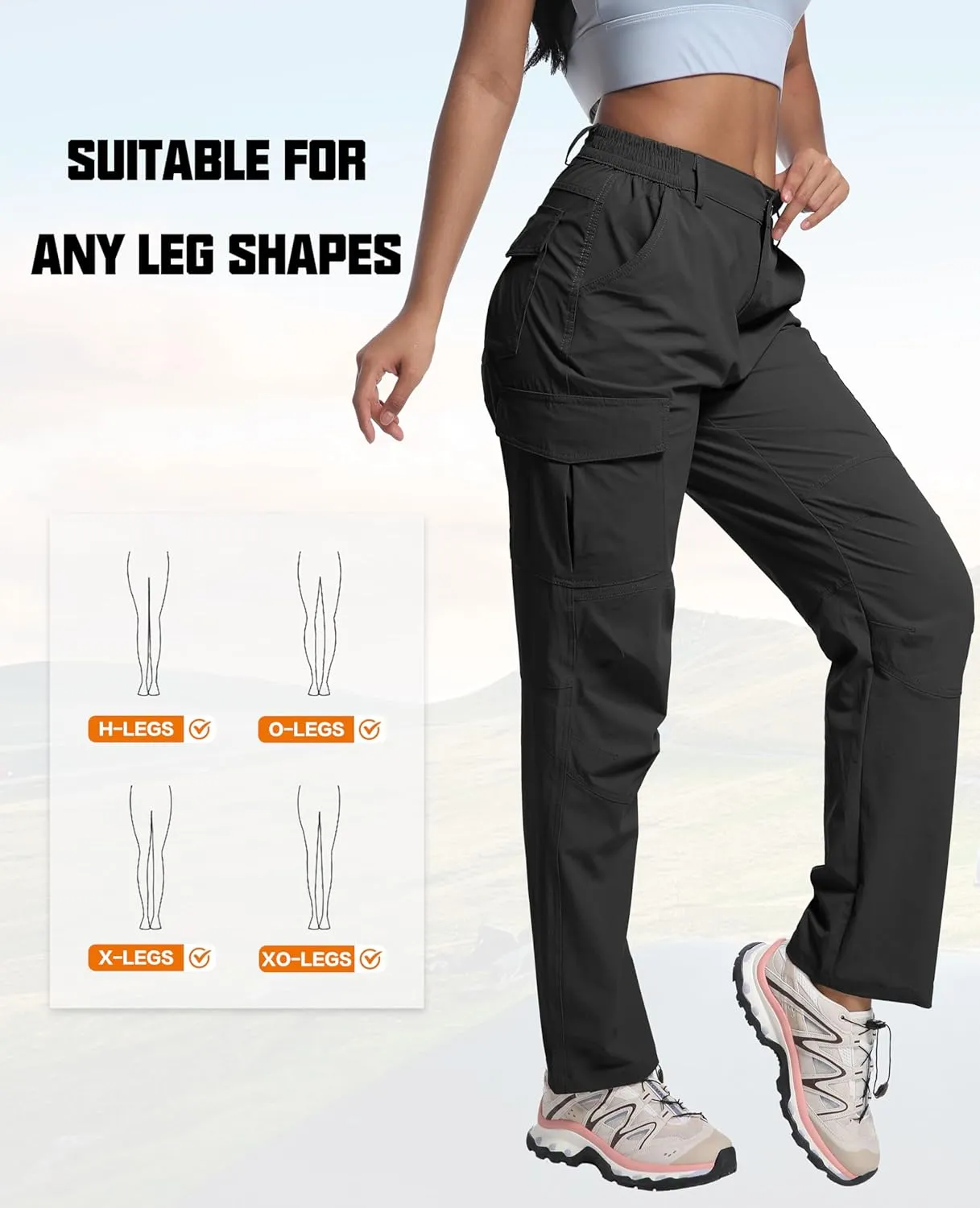 WENRONSTA Women's Hiking Cargo Pants Lightweight Quick Dry Waterproof UPF 50  Camping Fishing Travel Outdoor Work Pants