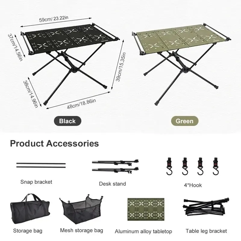 WEST TUNE Camping Folding Table Portable Aluminium Alloy Outdoor Table