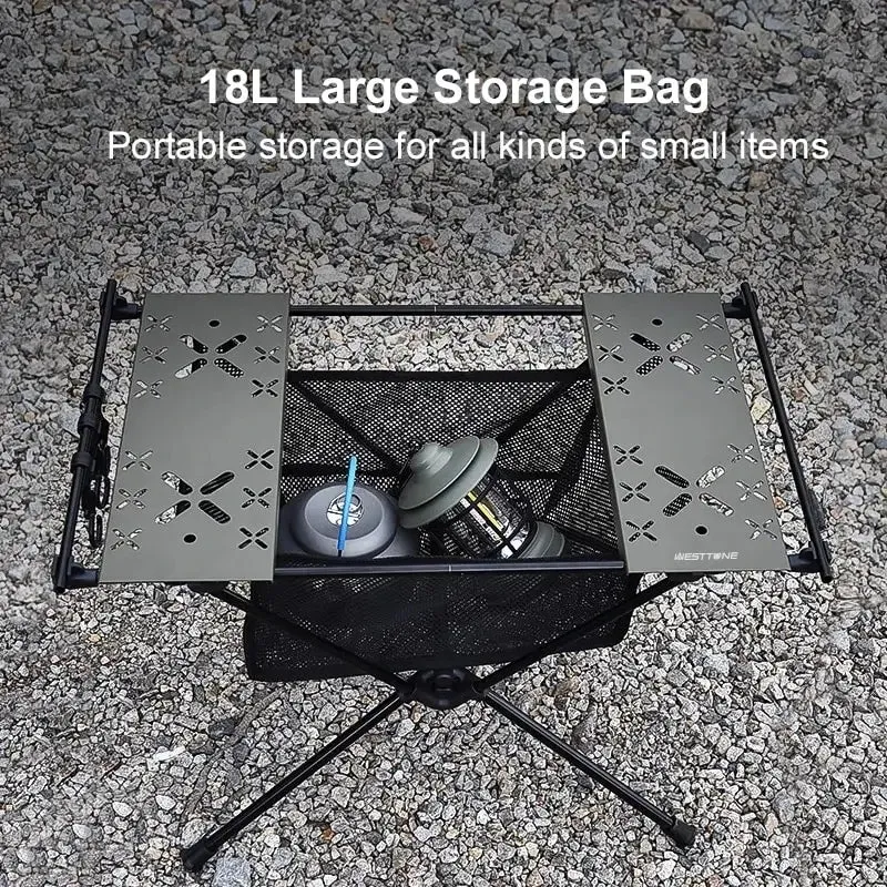 WEST TUNE Camping Folding Table Portable Aluminium Alloy Outdoor Table