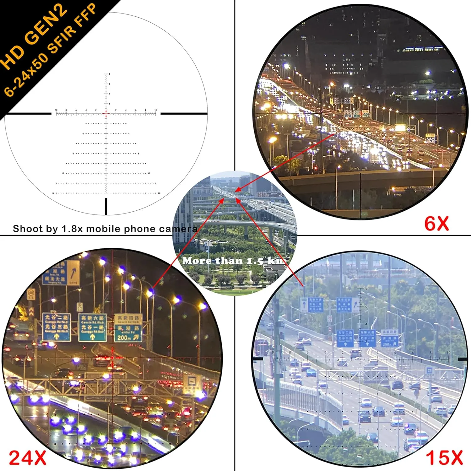 WestHunter Optics HD GEN2 SFIR FFP Precision Competition Riflescope, 30 mm Tube First Focal Plane Etched Glass Illuminated Reticle Tactical 1/10 MIL Shooting Scopes | Zero Stop