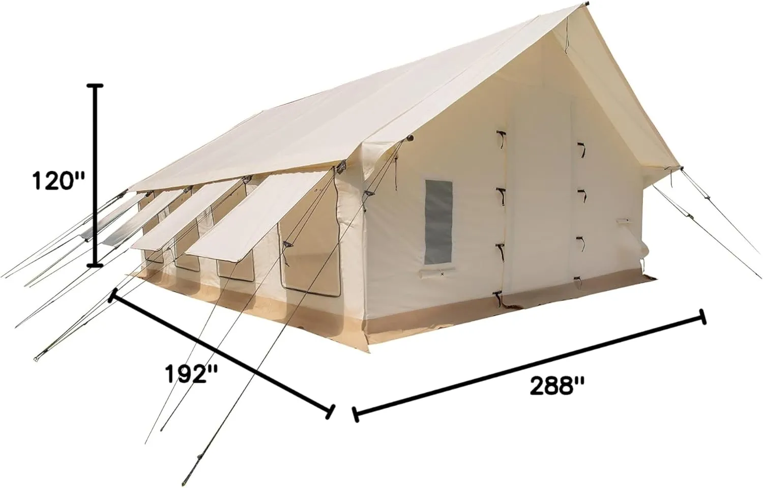 WHITEDUCK Alpha Pro Canvas Wall Tent – Waterproof 4 Season Outdoor Camping & Hunting Tent w/Heavy Duty Aluminum Frame & PVC Floor for Large Groups Families & Outfitters