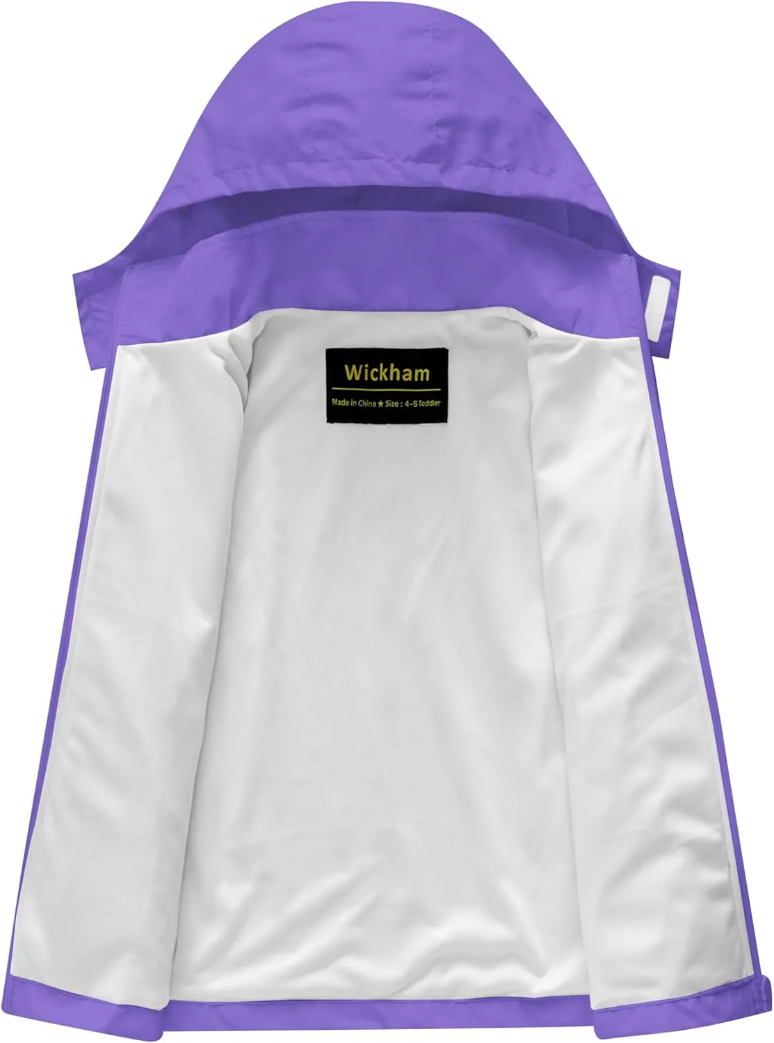 WICKHAM Boys Girls Waterproof Rain Jacket Detachable Hood Lightweight Raincoats for Kids Windbreaker Coat