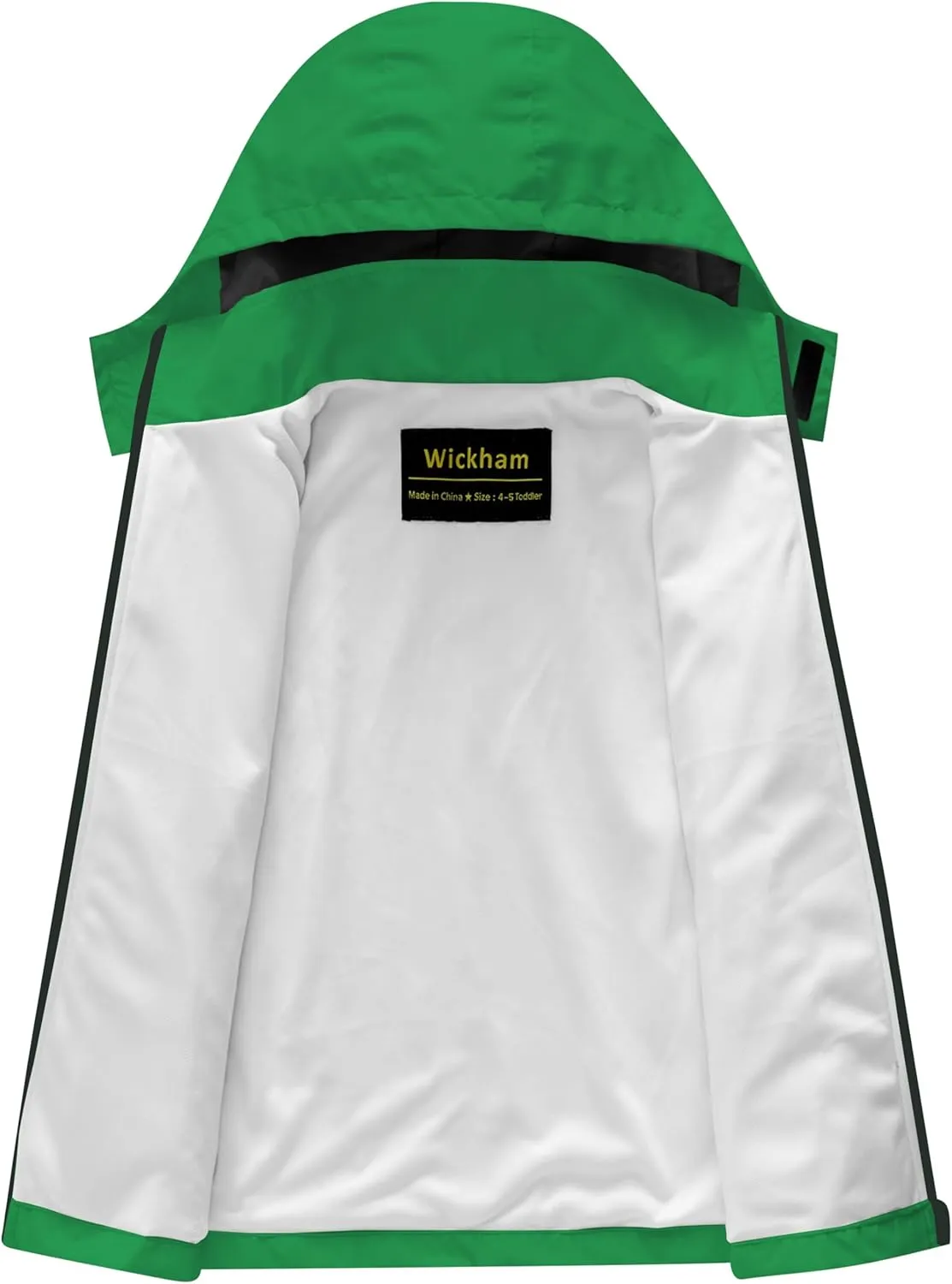 WICKHAM Boys Girls Waterproof Rain Jacket Detachable Hood Lightweight Raincoats for Kids Windbreaker Coat