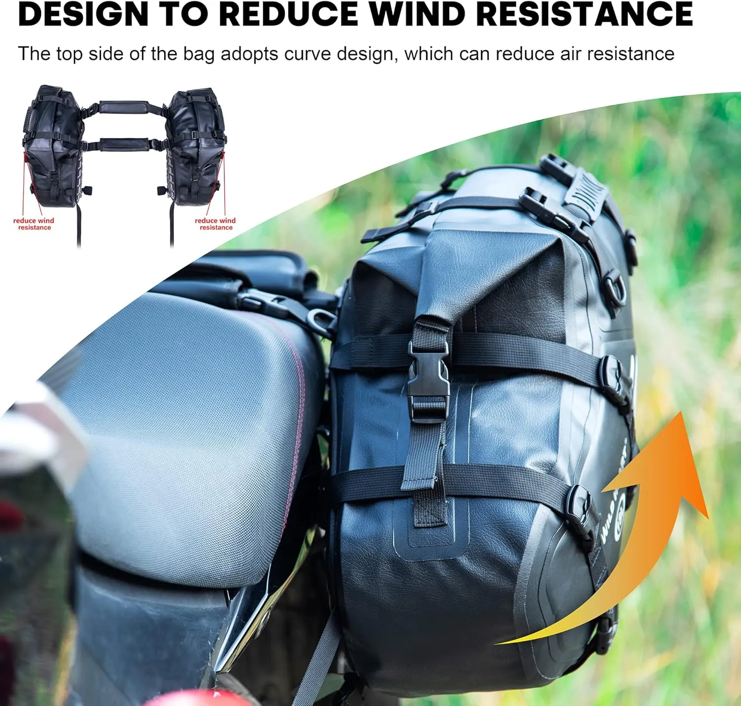 WILD HEART Motorcycle Saddlebags Waterproof Motorcycle Side Saddlebags Pannier Bag 24L/ 36L/50L Trunk Motorcycle Accessory