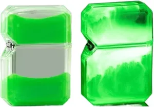 Windproof Lighter，refillable lighters,Wheel Kerosene Lighter【Quicksand   Luminous Transparent Oil bin fine Gift (Color : Green Kerosene)