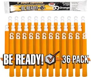 Windy City Novelties Safety Emergency Light Stick (Orange) (36 Pack)