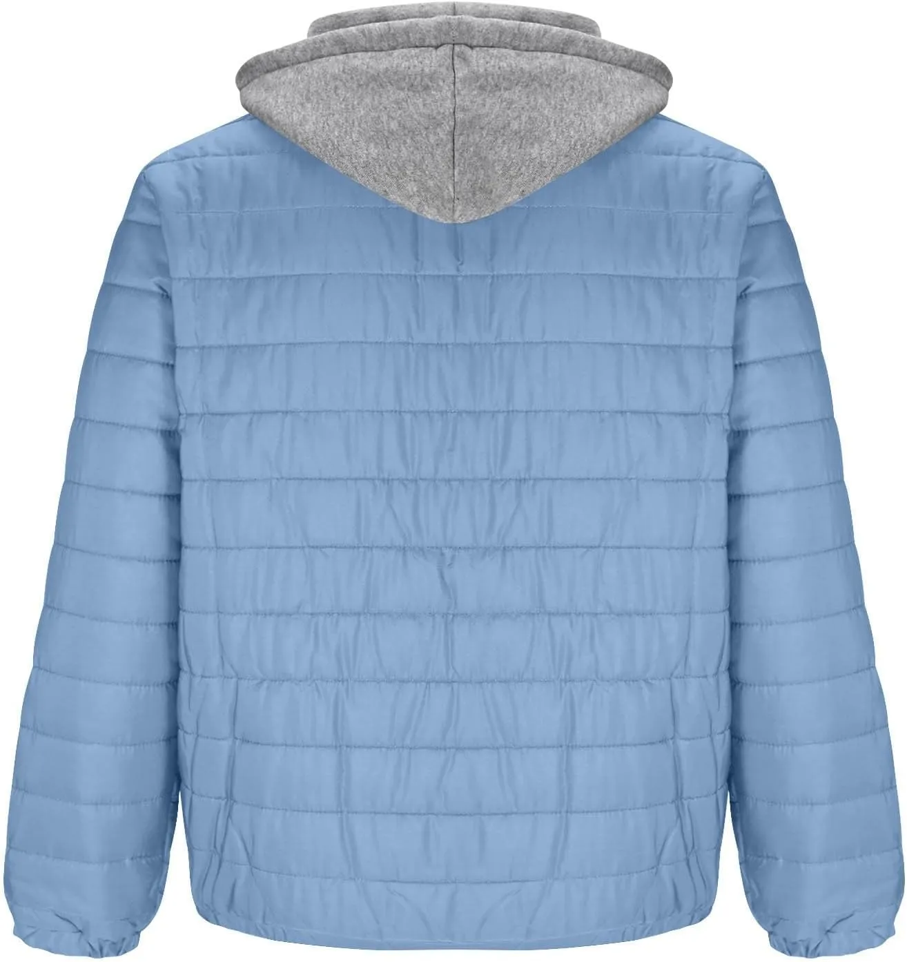 Winter Puffer Jacket for Men Windproof Lightweight Full Zip Hooded Puffy Jackets Quilted Thicken Insulated Down Coats