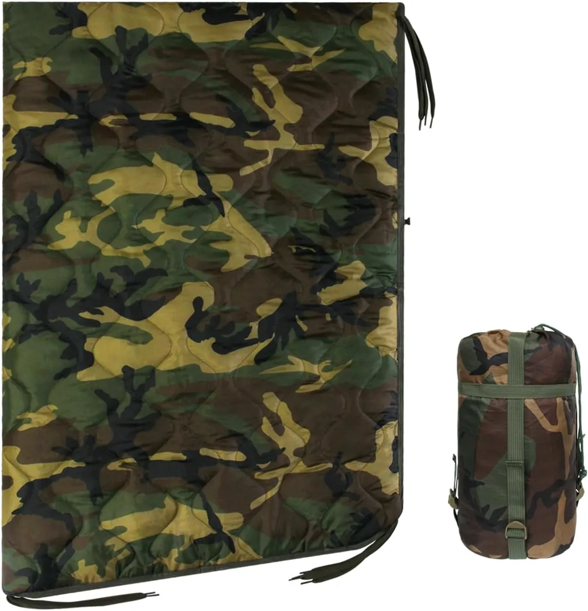 WINWAY Outdoor Down Camping Blanket Military Camping Sleeping Bag with Zipper,Packable Waterproof Lightweight Poncho Liner for Hiking,Travel, Stadium