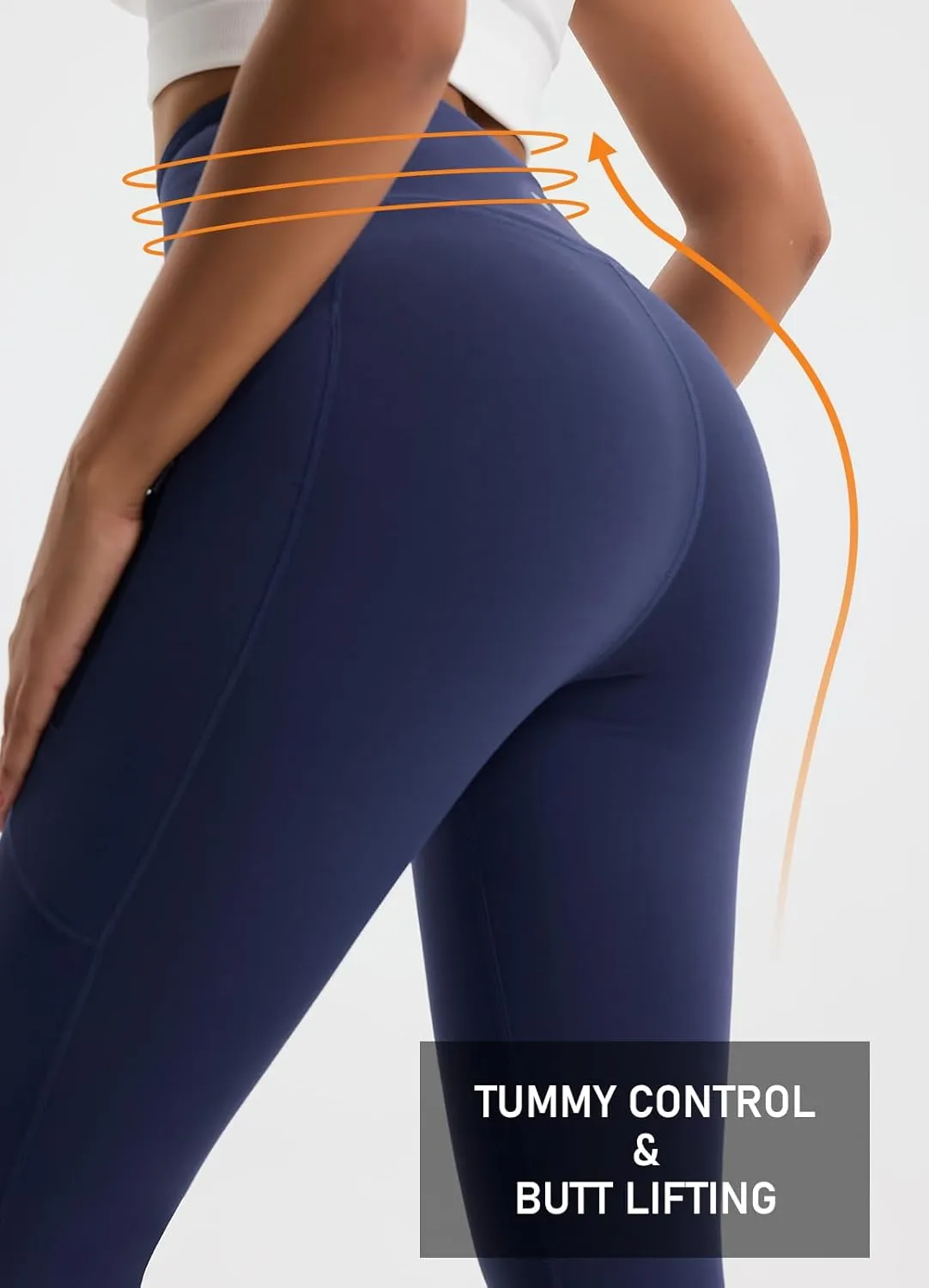 Women's 27" High Waisted Hiking Leggings with Zipper Pockets Tummy Control Workout Running Yoga Cargo Pants