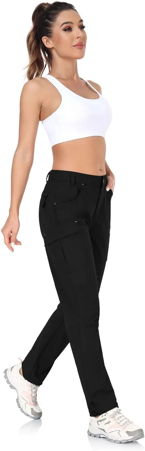 Women's Cargo Capris Hiking Pants Lightweight Waterproof Travel Outfits Camping Clothes Casual Summer Pockets