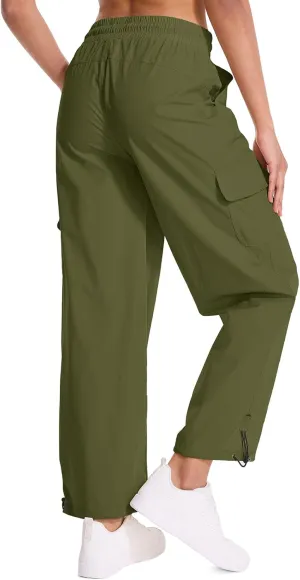 Women's Cargo Hiking Pants Waterproof Quick Dry Pants Outdoor Water Resistance Stretch Lightweight for Safari Casual Camping