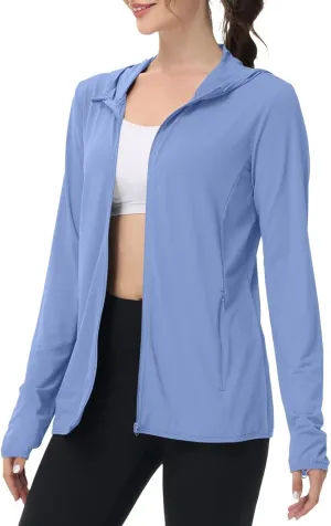 Women's Long Sleeve UPF 50  Sun Protection Shirts Rash Guard Outdoor Camping Hoodies Lightweight UPF50  Sweatshirts