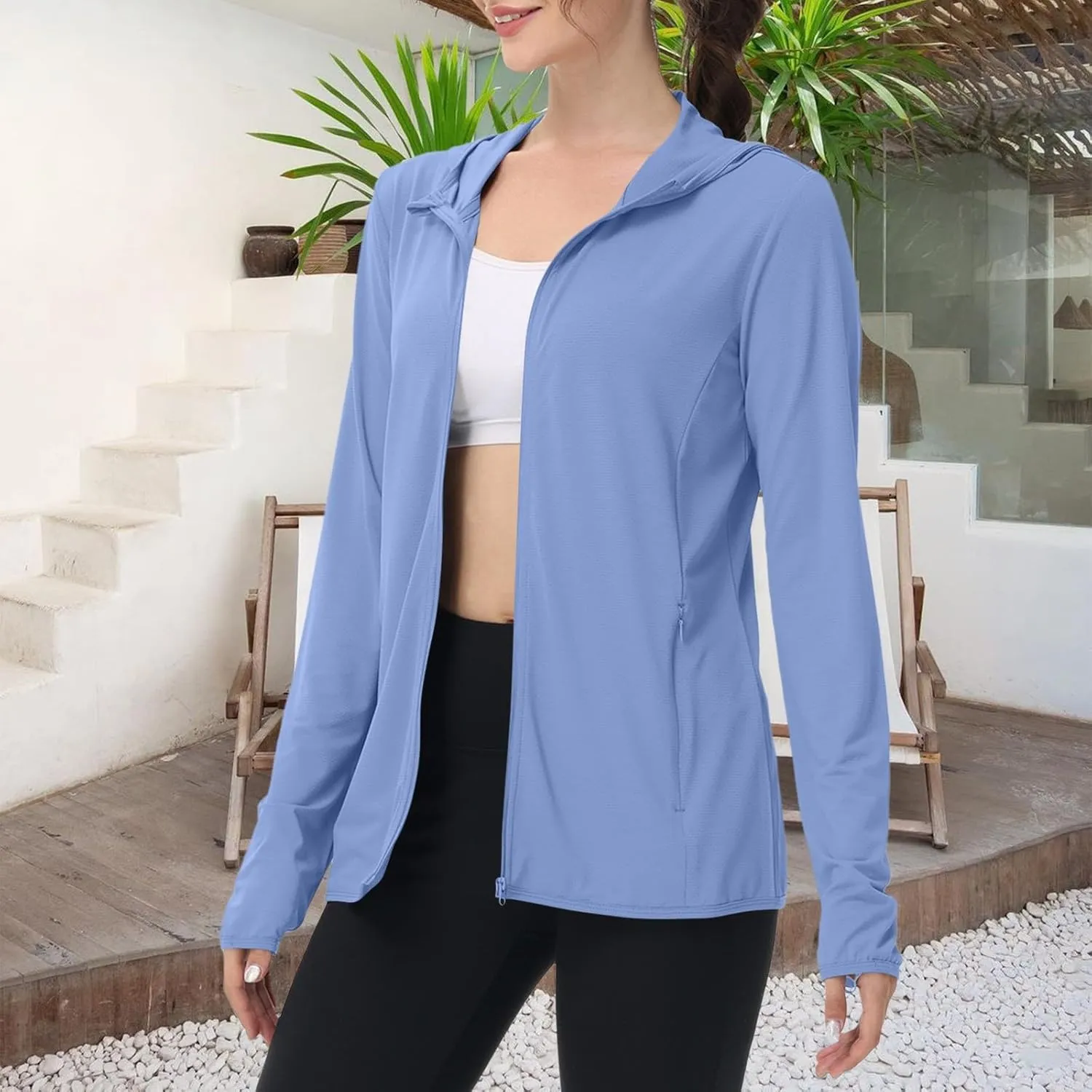 Women's Long Sleeve UPF 50  Sun Protection Shirts Rash Guard Outdoor Camping Hoodies Lightweight UPF50  Sweatshirts