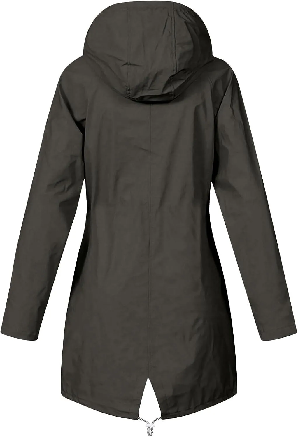 Womens Rain Jacket with Hood Waterproof Packable Raincoat Lightweight Windbreaker Trench Coat Spring Fall Jackets