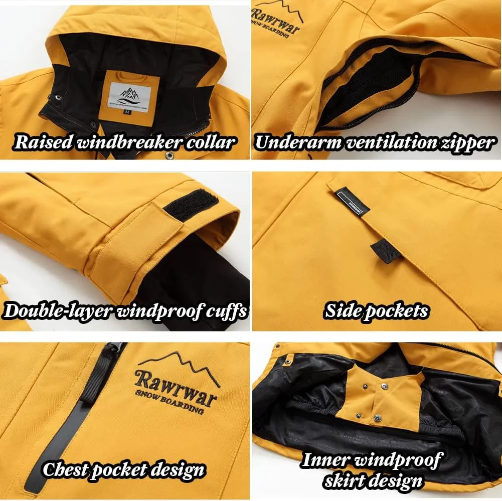 Womens Ski Jacket Waterproof Snow Jackets Winter Windproof Snowboard Jacket Coats with Hood