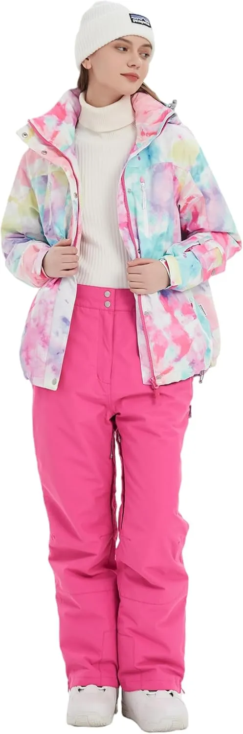 Women's Slim Fit Snow Pants Waterproof Insulated for Winter Outdoor Hiking Snowboard Ski Pants