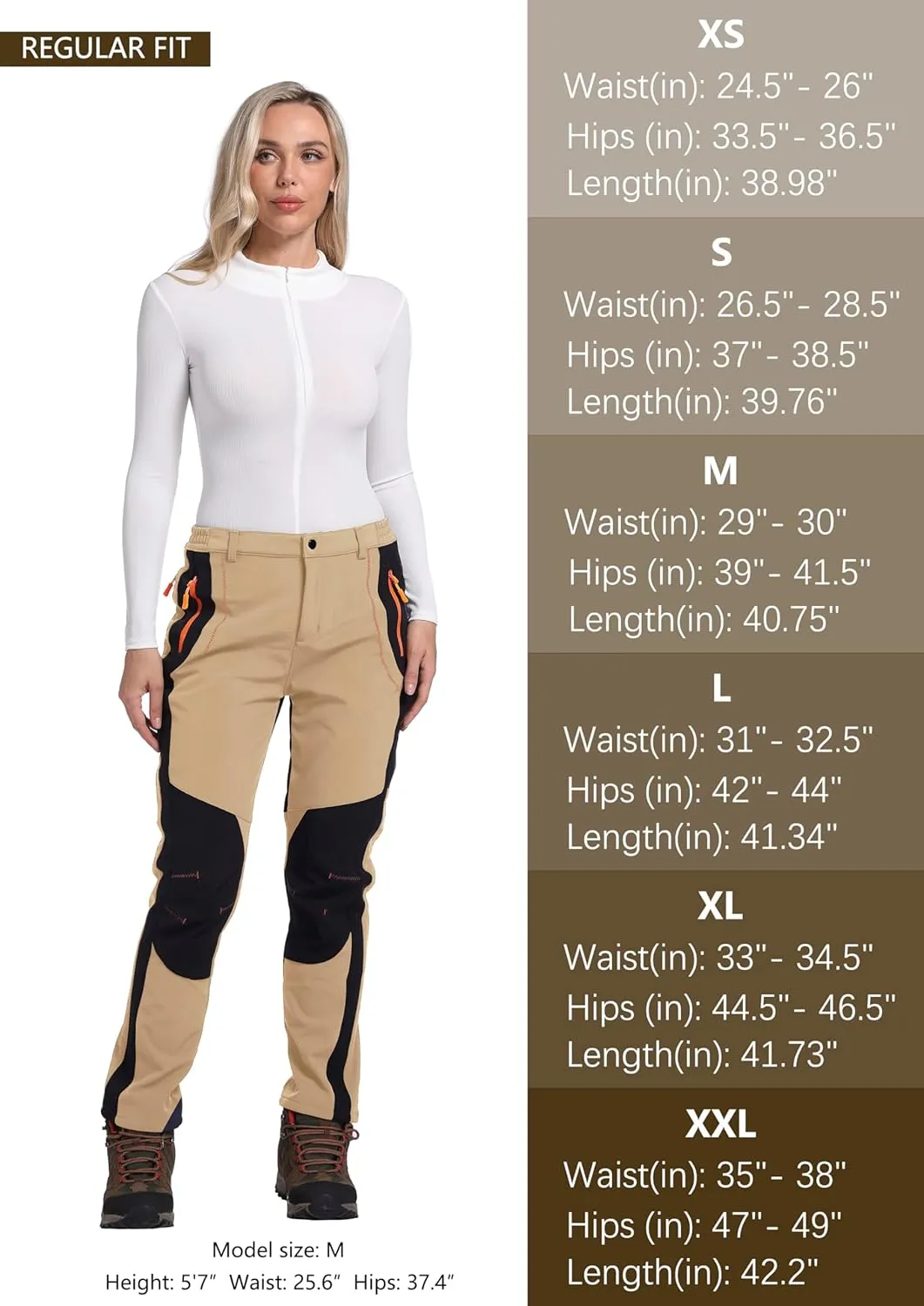 Women's Snow Ski Pants Fleece Lined Winter Outdoor Waterproof Insulated Warm Softshell Hiking Cargo Pants