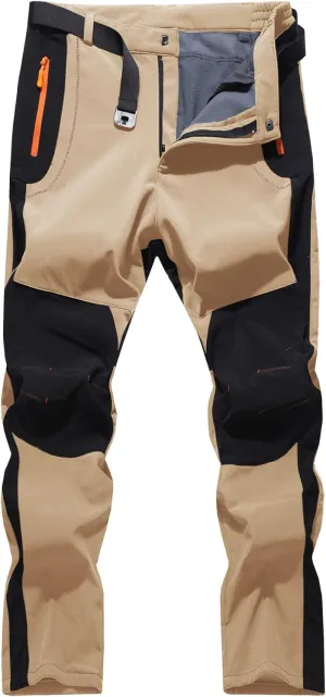 Women's Snow Ski Pants Fleece Lined Winter Outdoor Waterproof Insulated Warm Softshell Hiking Cargo Pants