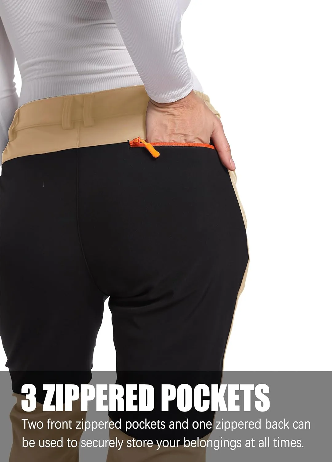 Women's Snow Ski Pants Fleece Lined Winter Outdoor Waterproof Insulated Warm Softshell Hiking Cargo Pants