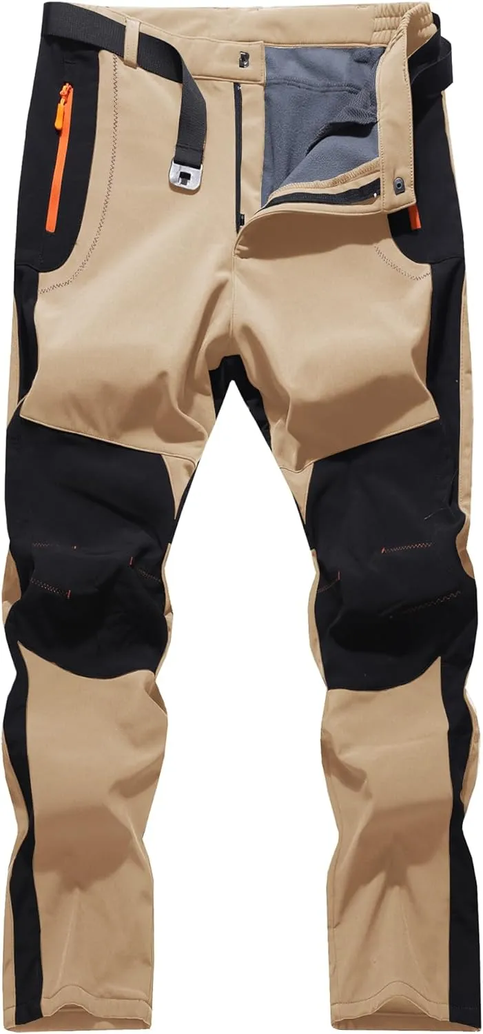 Women's Snow Ski Pants Fleece Lined Winter Outdoor Waterproof Insulated Warm Softshell Hiking Cargo Pants